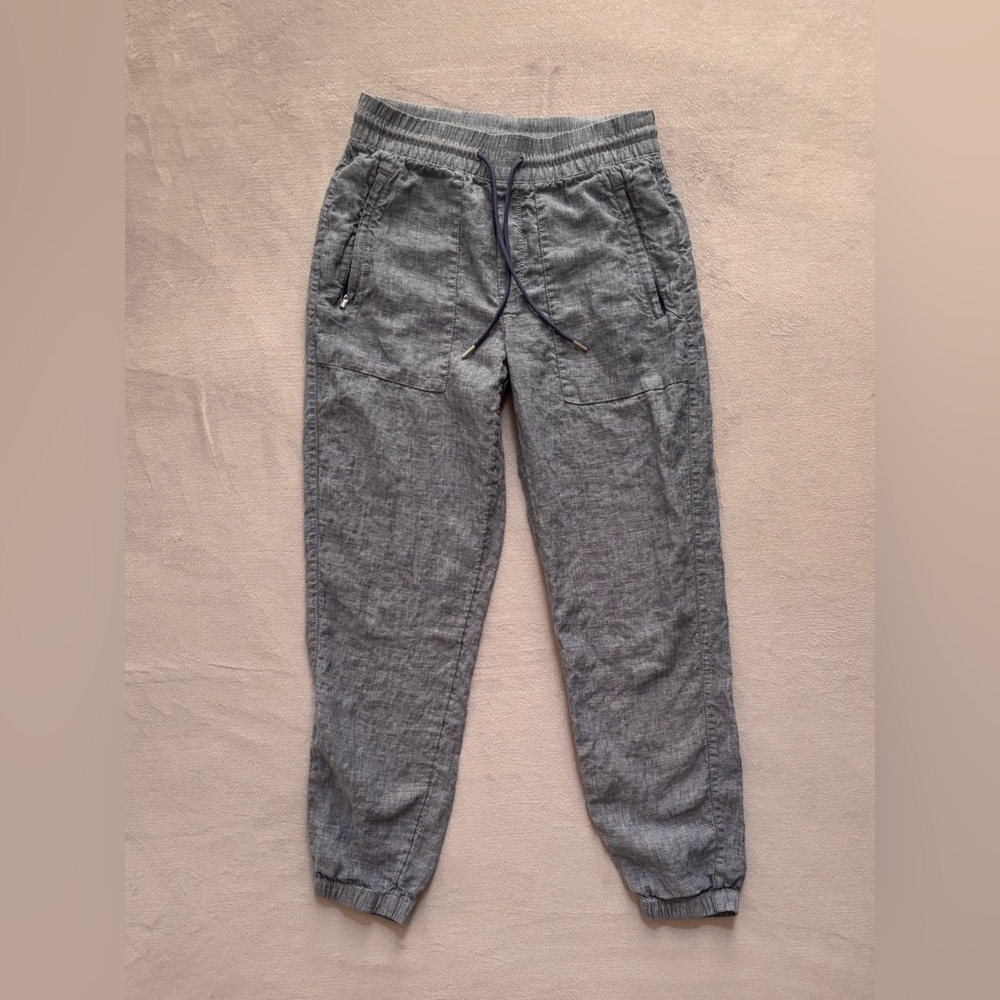 Athleta Retreat Linen Jogger in Chambray Blue Size 2